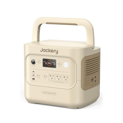 【日本限定モデル】Jackery (ジャクリ) ポータブル電源 2000 New 2042Wh 大容量 2000Whクラス最軽量 1.7時間満充電 リン酸鉄 10年長寿命 定格出力2200W 瞬間最大4400W 防災 家庭用 アウトドア用 車中泊 UPS機能 アプリ遠隔操作 純正弦波 AC100V 50Hz/60Hz対応 (サンドゴールド)