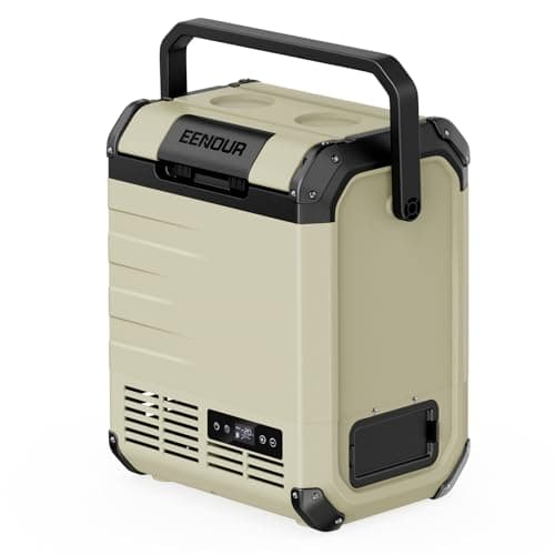 EENOUR 車載冷蔵庫 D10 10L -20℃～10℃ バッテリー内蔵可能 両開きフタ コンプレッサー式 5WAY電源対応 AC100V DC12V/24V 電池 ポータブル冷蔵庫 コードレス冷蔵庫 急速冷凍 大容量 省エネ 静音 小型 軽量 LCD温度表示 庫内灯・大型ハンドル付き 家庭アウトドア両用 車中泊 キャンプ 釣り 一人暮らしに大活躍